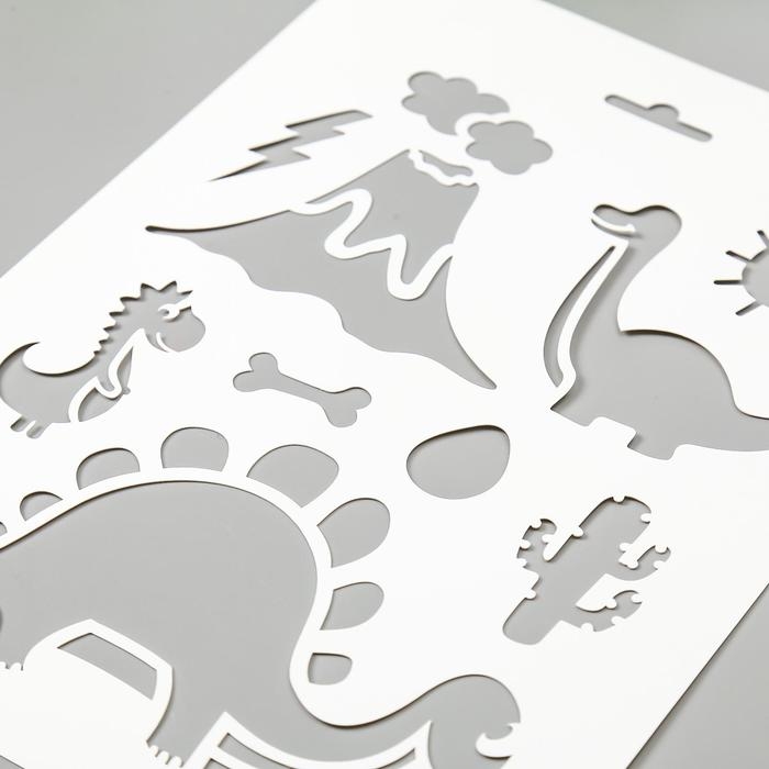 Трафарет пластик "Динозаврики" 16х22 см