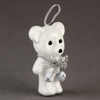 Игрушка из пенопласта &laquo;Белый медведь&raquo; с колокольчиком, 10 см