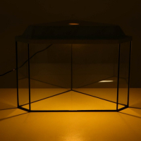 Аквариум "Дельта" угловой с крышкой, 25 литров, 34 х 34 х 31/37,5 см, беленый дуб