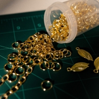 Кольцо соединительное двойное 0,9 см (набор 50 г, &plusmn; 310 шт.) СМ-1028, цвет золото