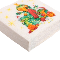 Салфетки новогодние бумажные &laquo;С Новым годом: ёлочка&raquo;, однослойные, 24х24 см, 20 шт.