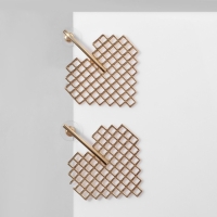 Серьги металл &laquo;Сердце&raquo; техно, цвет золото