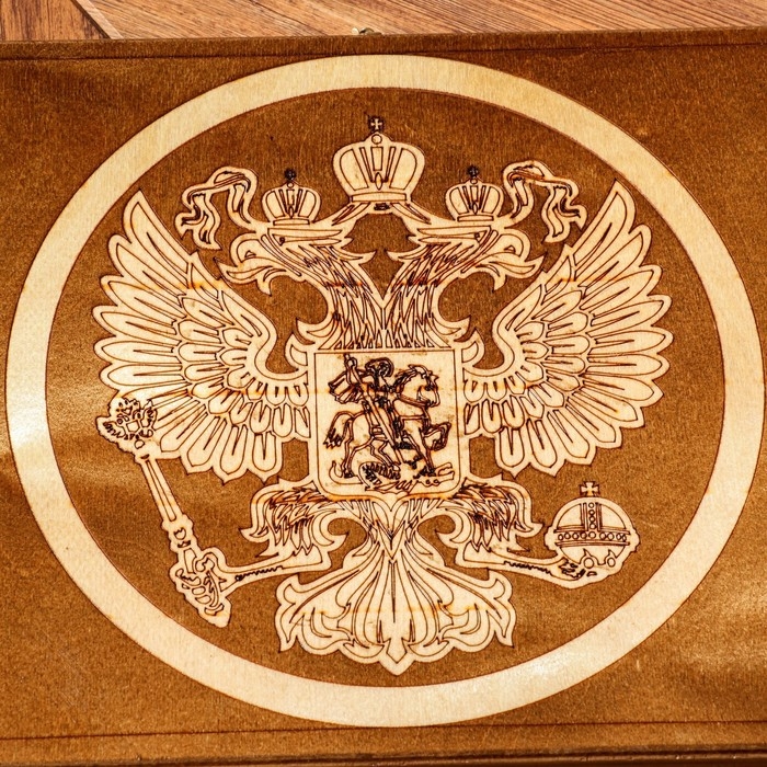 Нарды ручной работы Нарды ручной работы "Герб", 60х30 см, с шахматным полем, Армения