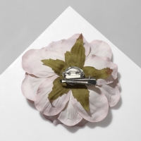 Брошь-заколка текстильная &laquo;Цветок&raquo; пион, цвет серый