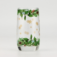 Новый год. Стакан стеклянный &laquo;Зимние цветы&raquo;, 330 мл