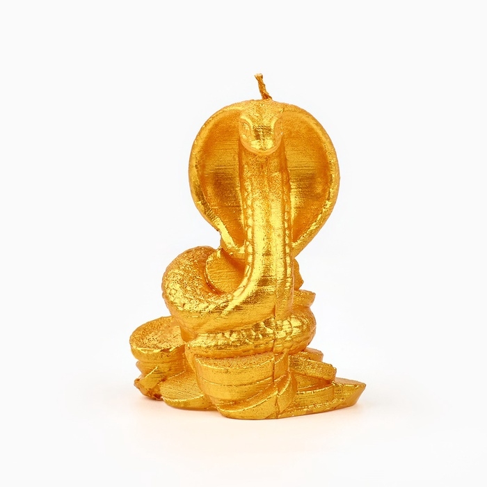 Свеча новогодняя &laquo;Змея на монетках&raquo;, на Новый год, золотая, 78 х 61 х 52