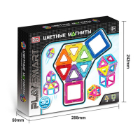 Конструктор магнитный &laquo;Цветные магниты&raquo;, 30 деталей