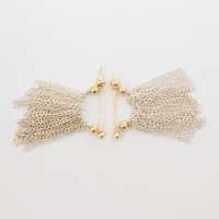 Серьги металл &laquo;Цепи&raquo; сборка мини, цвет серебряно-золотой