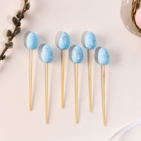 Шпажки &laquo;Яйцо пасхальное&raquo;, цвет голубой, набор 6 шт.