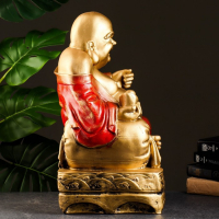 Копилка "Хотей сидя большой" бронза, красный, 32х25х51см Копилка "Хотей сидя большой" бронза, красный, 32х25х51см