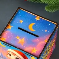 Новогодняя копилка куб "Лошадка. Все сбудется" 10х10х10 см (набор 7 деталей)