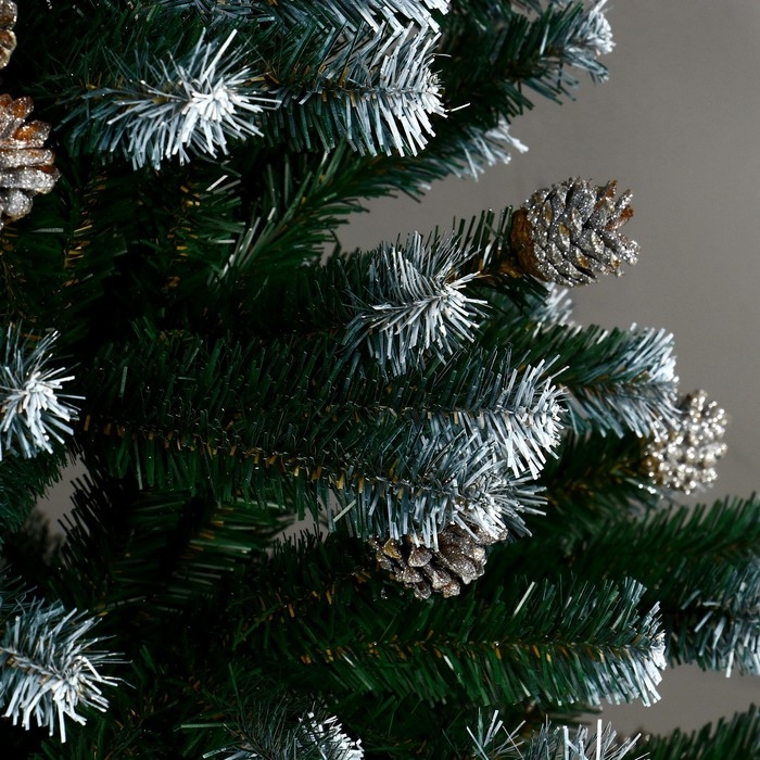 Искусственная ёлка с шишками &laquo;Таёжная элитная, белоснежная&raquo;, 150 см, ПВХ ветки отгибаются