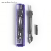 Циркуль металлический 110 мм, в пластиковом пенале, крышка - линейка, с грифелем, МИКС Циркуль металлический 110 мм, в пластиковом пенале, крышка - линейка, с грифелем, МИКС