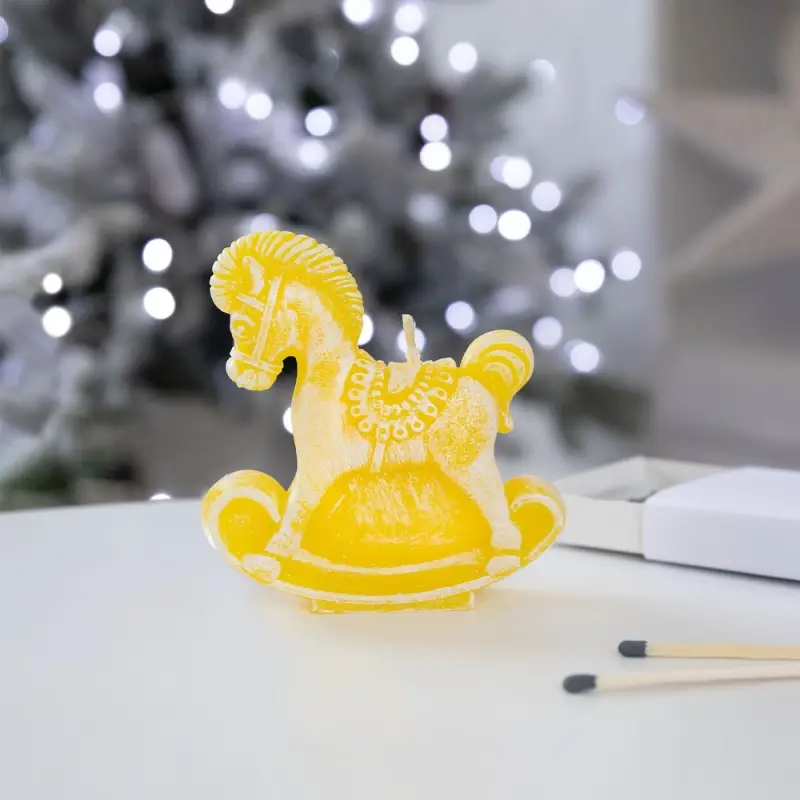 Свеча фигурная &laquo;Лошадка-качалка&raquo;, желтая