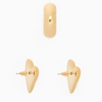 Набор серьги и каффы 3 шт. &laquo;Сердечко&raquo; бублик, цвет золото