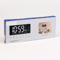 Часы электронные настенные, календарь термометр, 36.2 х 15.5 см, зеленые цифры 10 х 4.5 см 1076627 Часы электронные настенные, календарь термометр, 36.2 х 15.5 см, зеленые цифры 10 х 4.5 см 1076627