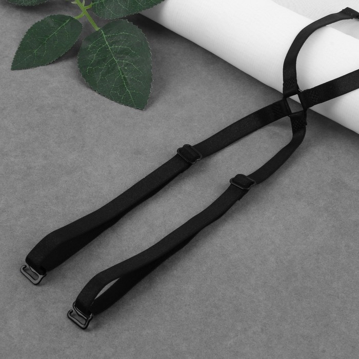 Бретели текстильные, крестообразные, 1 см, цвет чёрный