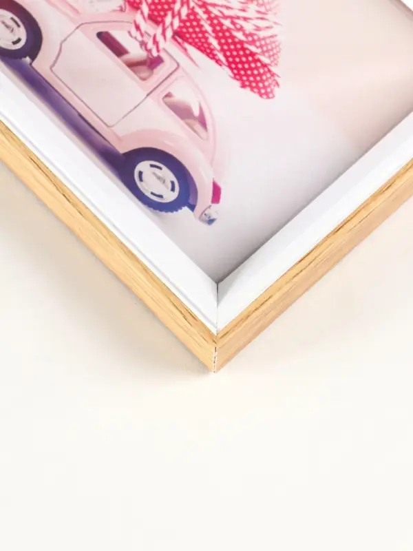 Фоторамка пластик на 6 фото 10х15 см "Двухцветная" бук и белый 29,5х46,5х2 см