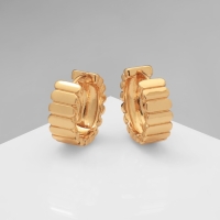 Серьги металл &laquo;Аккорд&raquo; круг из прямоугольников, цвет золото