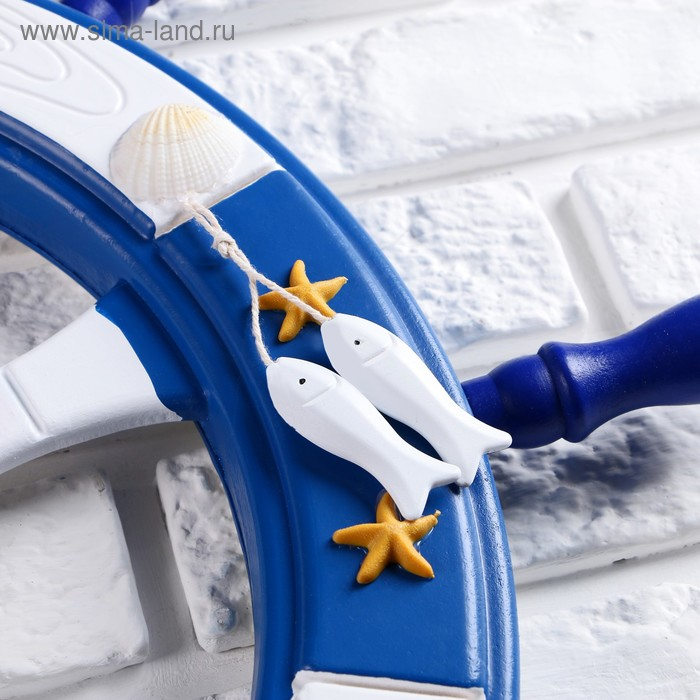 Штурвал сувенирный Штурвал сувенирный "Добро пожаловать на борт" синий 62см