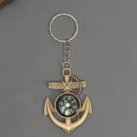 Брелок металл "Якорь с компасом" 5,8х4х0,8 см