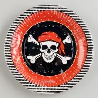 Тарелка одноразовая бумажная &laquo;Пиратская&raquo; (18 см), на Хэллоуин