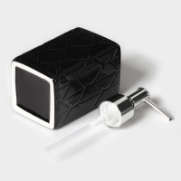 Набор для ванной &laquo;Лепесток&raquo;, 3 предмета, дозатор для мыла, стакан, мыльница, чёрный