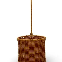 Корзина пластик 14 х 14 х 12 см, ручка17 см металл каркас коричневый