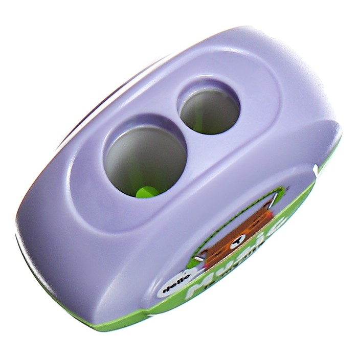 Точилка пластиковая MESHU "Best friends", 2 отверстия, МИКС