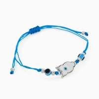 Браслет-оберег &laquo;Сова&raquo; на нити, мудрость, глазик, цвет голубой в серебре