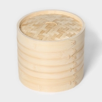 Пароварка Доляна «Восточная кухня», 3 этажа, d=24 см, бамбук Пароварка Доляна «Восточная кухня», 3 этажа, d=24 см, бамбук