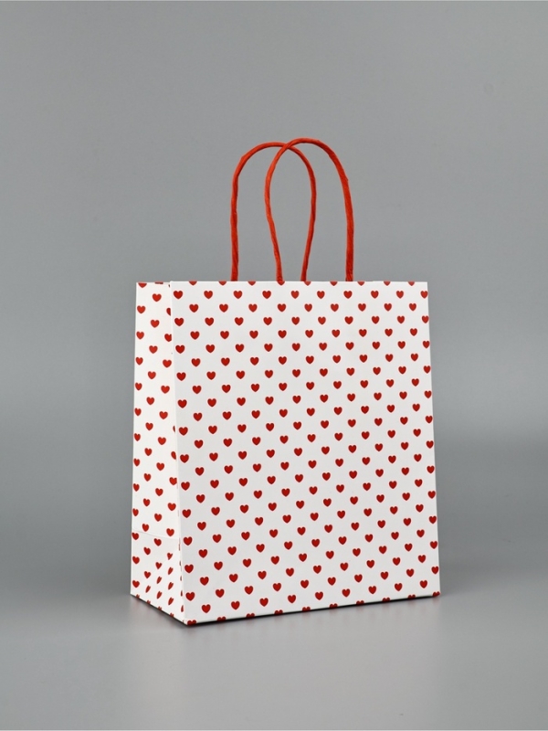 Пакет крафтовый &laquo;Красный горошек&raquo;, бант, 16 &times; 8 &times; 18 см