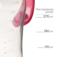 Поильник - непроливайка детский с мягким носиком, 270 мл., с ручками, цвет розовый Поильник - непроливайка детский с мягким носиком, 270 мл., с ручками, цвет розовый