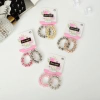 Резинка для волос "Пружинка вставка" (набор 2 шт) большая, микс