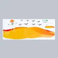 Наклейка пластик интерьерная цветная "Пшеничные поля" 24х60 см