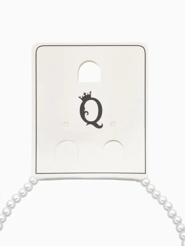 Чокер &laquo;Стразик&raquo; сердце и жемчужные бусины, белый в серебре, 36 см + 5 см доп, цепочка