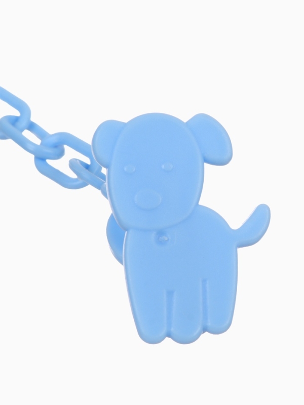 Пустышка классическая, с держателем, +0мес., цвет голубой