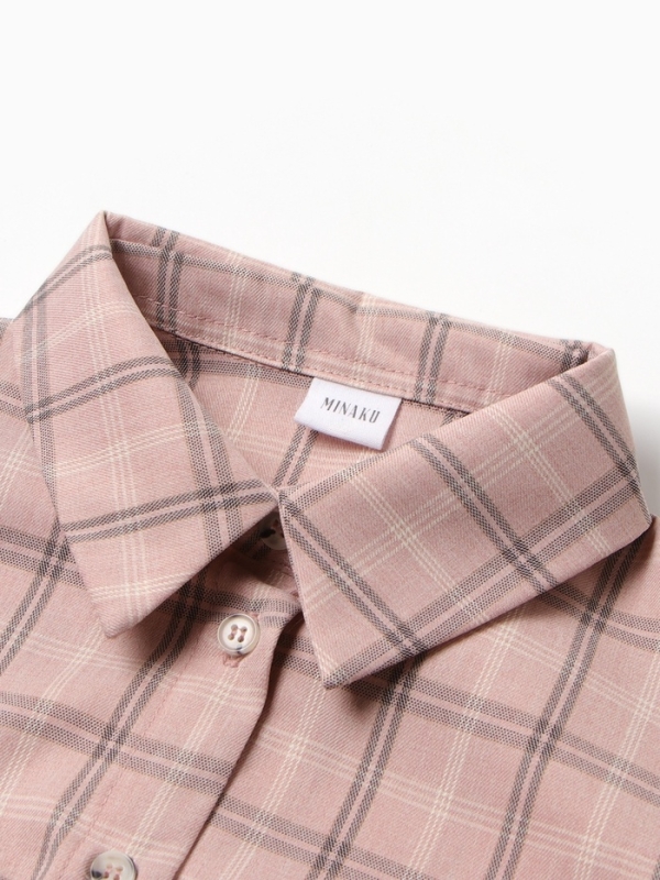 Комплект женский (блузка, шорты) MINAKU: Casual Collection цвет розовый клетка, размер 46