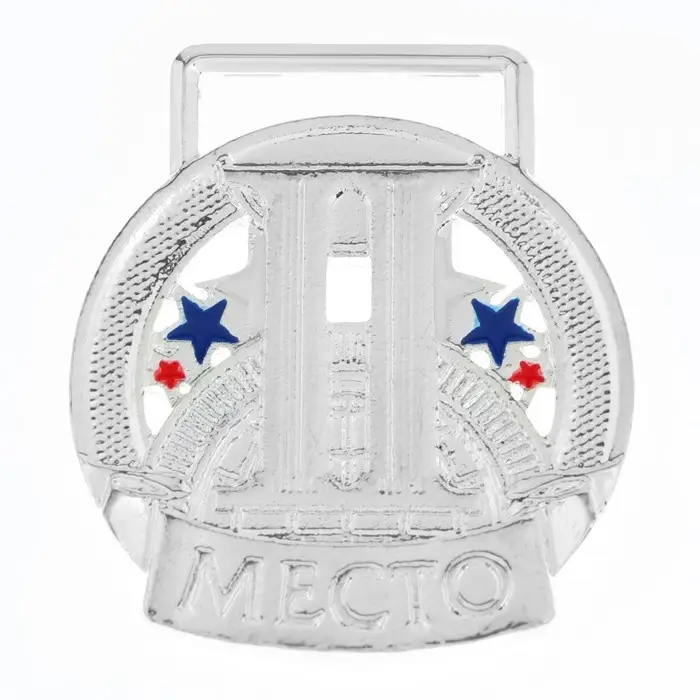 Медаль призовая серебро, d=3.5 см, 2 место, без ленты