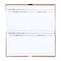 Еженедельник датир 2025г 175х95мм мягк обл иск кож 64л ESCALADA, бл тис, бл 70 г/м&sup2;,бежевый