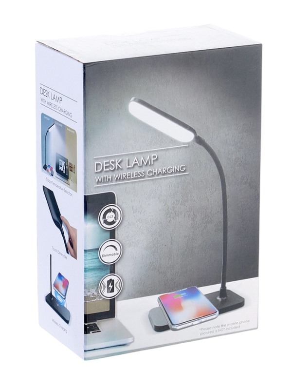 Настольная лампа с беспроводной зарядкой, GMV-0265, 15 Вт, белая