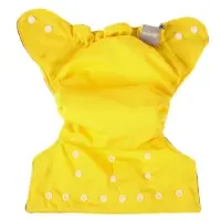 Многоразовый подгузник, угольно-бамбуковая ткань, 3-15 кг, цвет желтый, Крошка Я