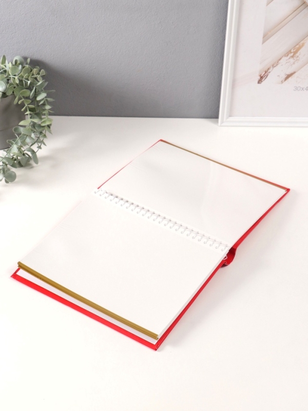 Фотоальбом магнитный 20 листов "Я могу" красный тиснение серебро 29х24х2 см