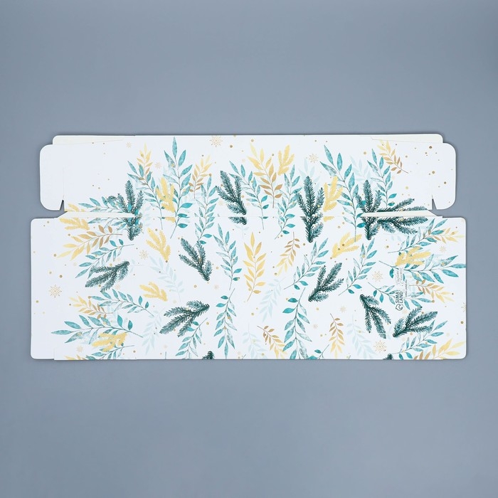 Коробка - конфета подарочная новогодняя складная &laquo;Акварельный новый год&raquo;, 18 х 28 х 10 см, Новый год