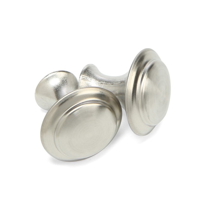 Ручка кнопка ТУНДРА, d=23 мм, цвет матовый никель, 8 шт TMP