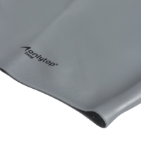 Шапочка для плавания силиконовая для длинных волос, цвет серый