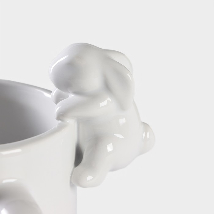 Кружка Доляна &laquo;Зайка&raquo;, 380 мл, цвет белый