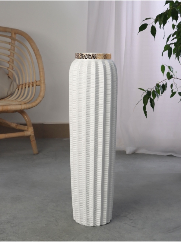 Ваза керамика напольная "Хейден" 59х14 см, белый