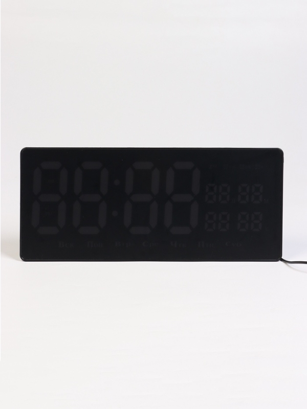 Часы электронные настенные, календарь термометр, 36.2 х 15.5 см, красные цифры 10 х 4.5 см 1076627 Часы электронные настенные, календарь термометр, 36.2 х 15.5 см, красные цифры 10 х 4.5 см 1076627