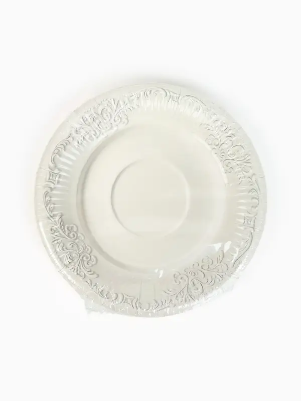 Тарелка одноразовая бумажная &laquo;Керамика белая, узоры&raquo;, 18 см